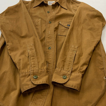 【中古品】【メンズ】 WAREHOUSE ウエアハウス × BIGYANK ビッグヤング 別注コラボ 30's VINTAGE YANK FLYER VENTILATION WORK SHIRTS 30年代 ヤングフライヤー ベンチレーション ワークシャツ 145-260712-sa-10-tei サイズ：14 カラー：ブラウン 万代Net店
