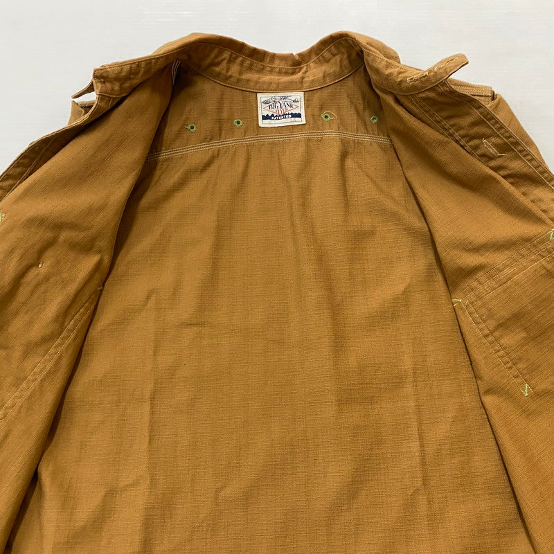 【中古品】【メンズ】 WAREHOUSE ウエアハウス × BIGYANK ビッグヤング 別注コラボ 30's VINTAGE YANK FLYER VENTILATION WORK SHIRTS 30年代 ヤングフライヤー ベンチレーション ワークシャツ 145-260712-sa-10-tei サイズ：14 カラー：ブラウン 万代Net店