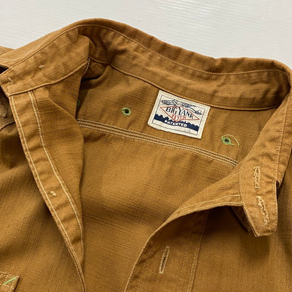 【中古品】【メンズ】 WAREHOUSE ウエアハウス × BIGYANK ビッグヤング 別注コラボ 30's VINTAGE YANK FLYER VENTILATION WORK SHIRTS 30年代 ヤングフライヤー ベンチレーション ワークシャツ 145-260712-sa-10-tei サイズ：14 カラー：ブラウン 万代Net店