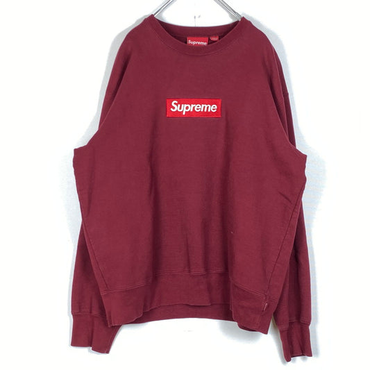 【中古品】【メンズ】 SUPREME シュプリーム 22AW BOXLOGO CREW NECK 2022年秋冬 ボックスロゴ クルーネック 長袖 トップス トレーナー 149-260712-sa-12-tei サイズ：M カラー：バーガンディー 万代Net店