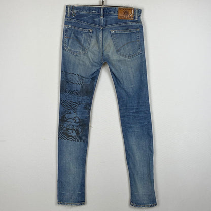 【中古品】【メンズ】 HYSTERIC GLAMOUR ヒステリック グラマー DESTROY ALL MONSTERS DENIM PANTS デストロイ オール モンスターズ ボトムス デニム ジーンズ 171-260712-sa-08-tei サイズ：XS カラー：インディゴ 万代Net店