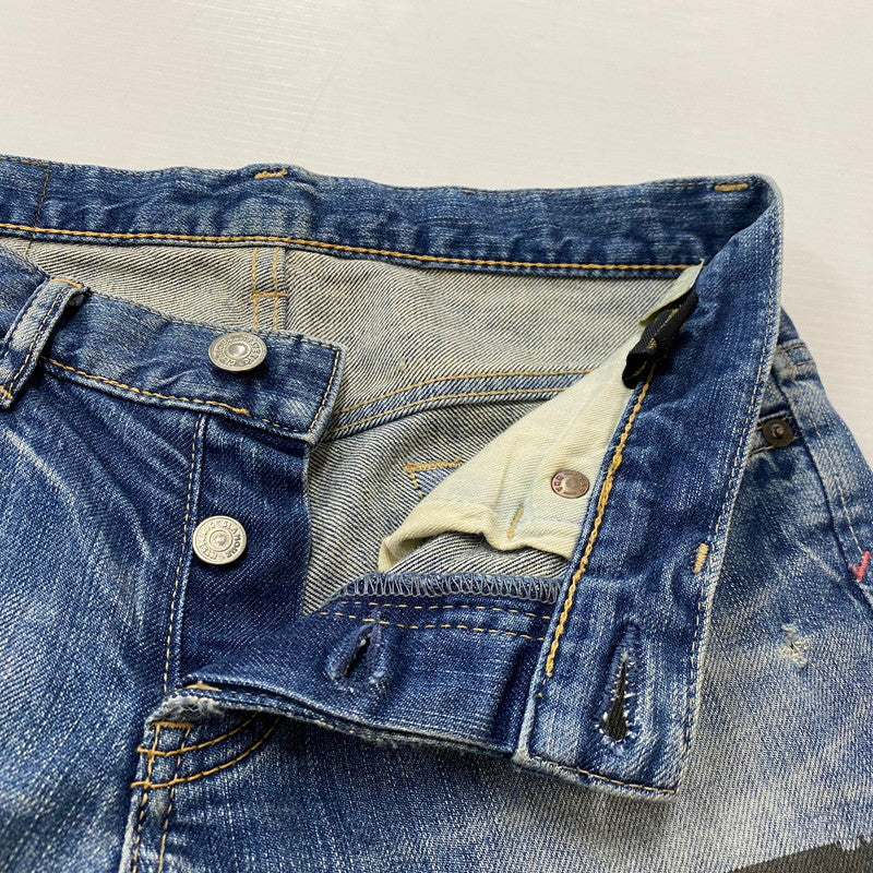 【中古品】【メンズ】 HYSTERIC GLAMOUR ヒステリック グラマー DESTROY ALL MONSTERS DENIM PANTS デストロイ オール モンスターズ ボトムス デニム ジーンズ 171-260712-sa-08-tei サイズ：XS カラー：インディゴ 万代Net店