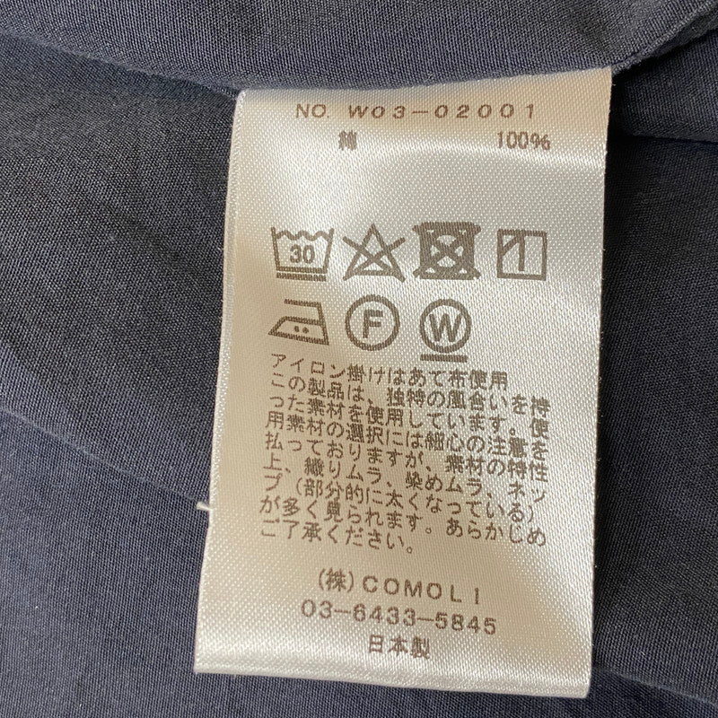 【中古品】【メンズ】 COMOLI コモリ 22AW REGULAR COLLAR L/S DRESS SHIRT W03-02001 2022年 秋冬 レギュラー カラー ロングスリーブ ドレス シャツ 長袖 トップス 140-260712-sa-04-tei サイズ：3 カラー：ブラック系 万代Net店