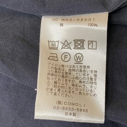 【中古品】【メンズ】 COMOLI コモリ 22AW REGULAR COLLAR L/S DRESS SHIRT W03-02001 2022年 秋冬 レギュラー カラー ロングスリーブ ドレス シャツ 長袖 トップス 140-260712-sa-04-tei サイズ：3 カラー：ブラック系 万代Net店