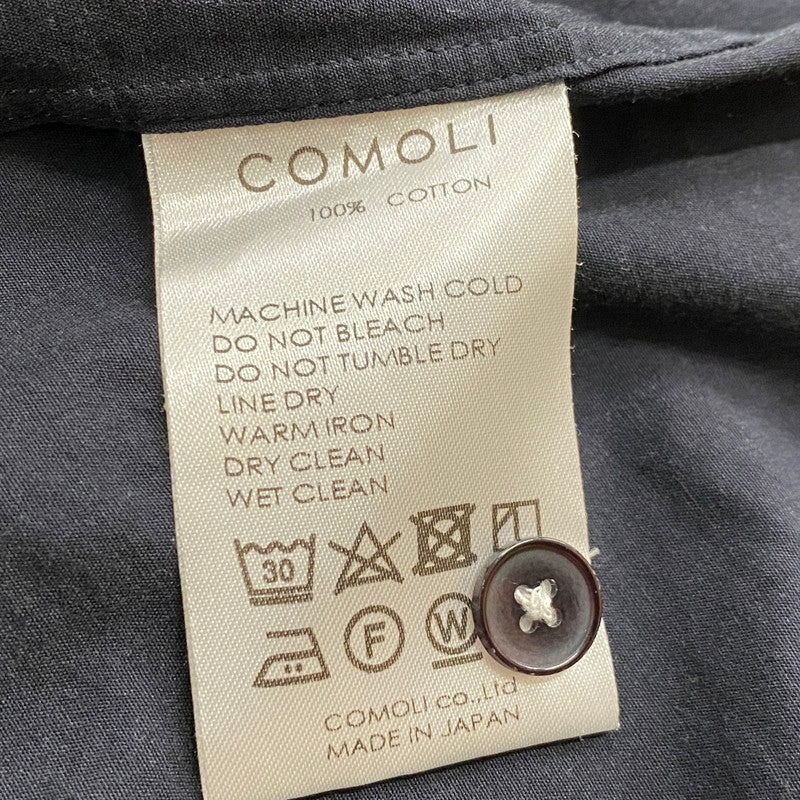 【中古品】【メンズ】 COMOLI コモリ 22AW REGULAR COLLAR L/S DRESS SHIRT W03-02001 2022年 秋冬 レギュラー カラー ロングスリーブ ドレス シャツ 長袖 トップス 140-260712-sa-04-tei サイズ：3 カラー：ブラック系 万代Net店