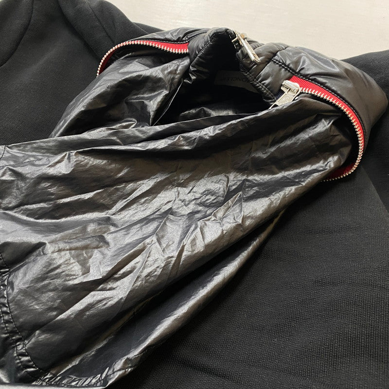 【中古品】【メンズ】 MONCLER モンクレール FELPA CON ZIP BLACK I20918G00037 フェルパ コン ジップ ブラック アウター 141-260712-sa-03-tei サイズ：S カラー：ブラック 万代Net店