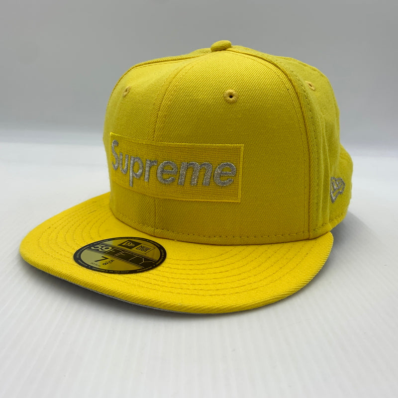 【中古品】【メンズ】 SUPREME シュプリーム × NEW ERA ニューエラ 別注コラボ 20SS ＄1M METALLIC BOX LOGO CAP ミリオンダラー メタリック ボックスロゴ キャップ 帽子 149-260730-yo-01-tei サイズ：７ 5/8 カラー：イエロー 万代Net店
