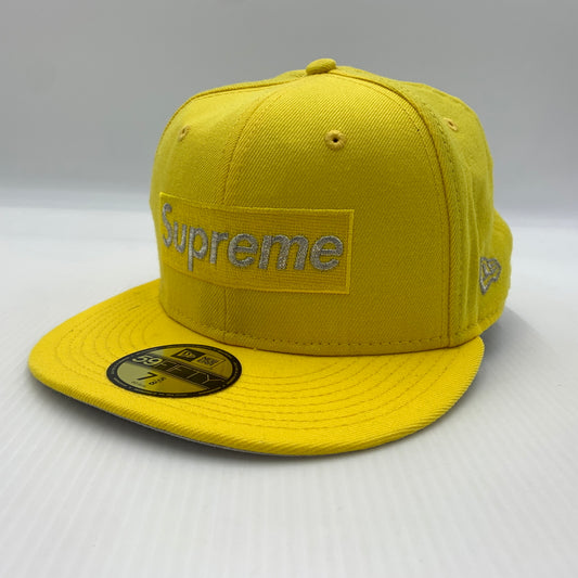 【中古品】【メンズ】 SUPREME シュプリーム × NEW ERA ニューエラ 別注コラボ 20SS ＄1M METALLIC BOX LOGO CAP ミリオンダラー メタリック ボックスロゴ キャップ 帽子 149-260730-yo-01-tei サイズ：７ 5/8 カラー：イエロー 万代Net店