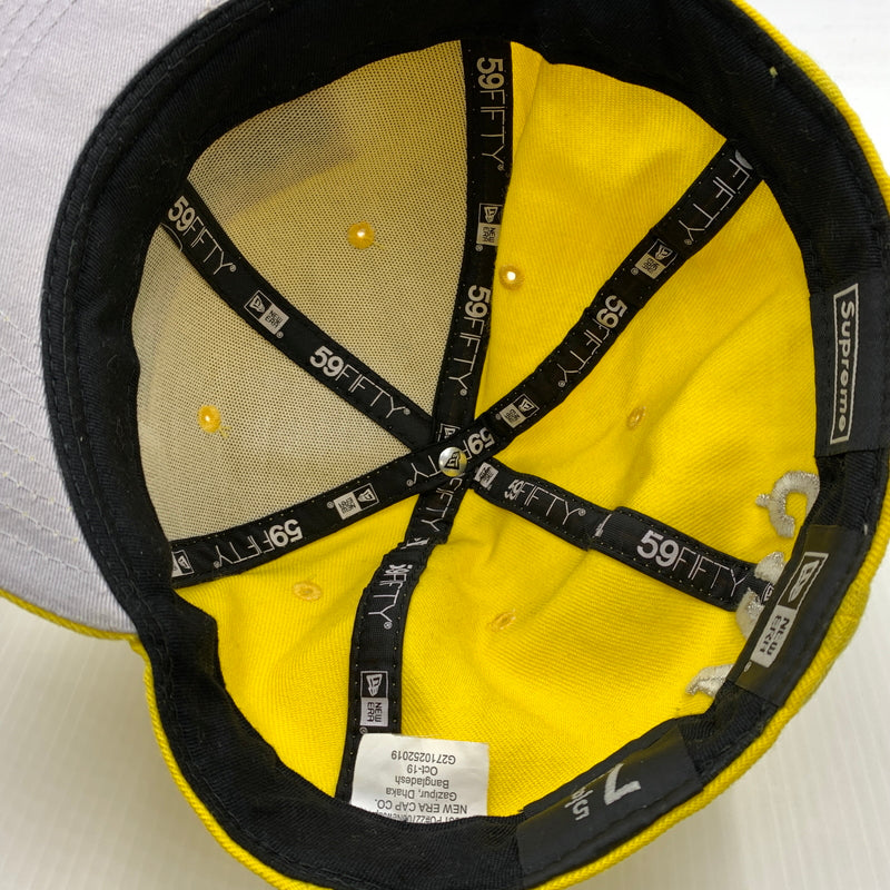 【中古品】【メンズ】 SUPREME シュプリーム × NEW ERA ニューエラ 別注コラボ 20SS ＄1M METALLIC BOX LOGO CAP ミリオンダラー メタリック ボックスロゴ キャップ 帽子 149-260730-yo-01-tei サイズ：７ 5/8 カラー：イエロー 万代Net店