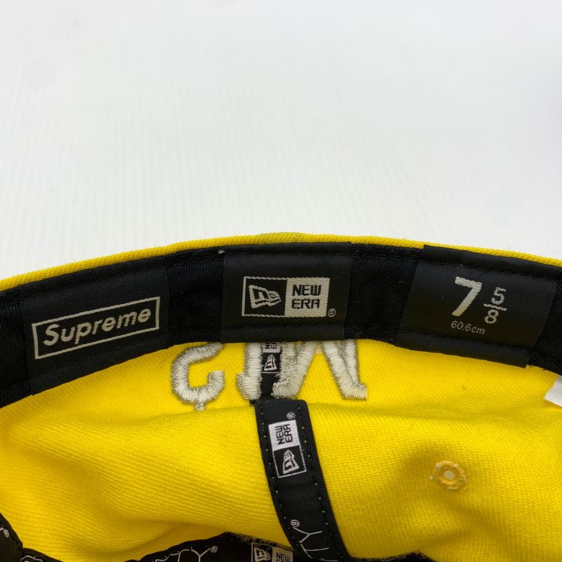 【中古品】【メンズ】 SUPREME シュプリーム × NEW ERA ニューエラ 別注コラボ 20SS ＄1M METALLIC BOX LOGO CAP ミリオンダラー メタリック ボックスロゴ キャップ 帽子 149-260730-yo-01-tei サイズ：７ 5/8 カラー：イエロー 万代Net店