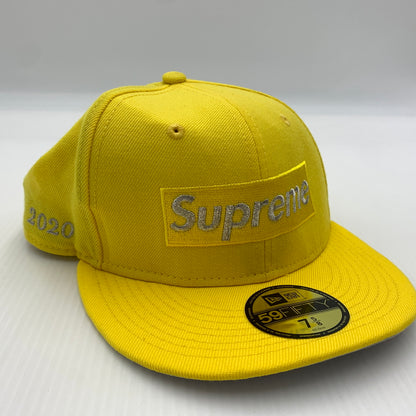 【中古品】【メンズ】 SUPREME シュプリーム × NEW ERA ニューエラ 別注コラボ 20SS ＄1M METALLIC BOX LOGO CAP ミリオンダラー メタリック ボックスロゴ キャップ 帽子 149-260730-yo-01-tei サイズ：７ 5/8 カラー：イエロー 万代Net店