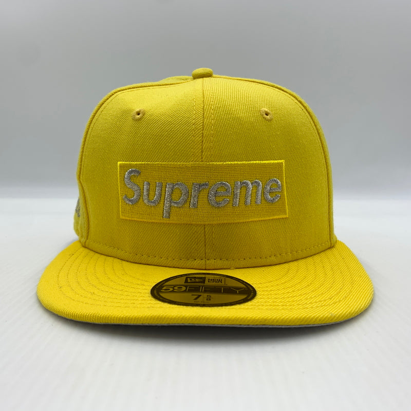 【中古品】【メンズ】 SUPREME シュプリーム × NEW ERA ニューエラ 別注コラボ 20SS ＄1M METALLIC BOX LOGO CAP ミリオンダラー メタリック ボックスロゴ キャップ 帽子 149-260730-yo-01-tei サイズ：７ 5/8 カラー：イエロー 万代Net店