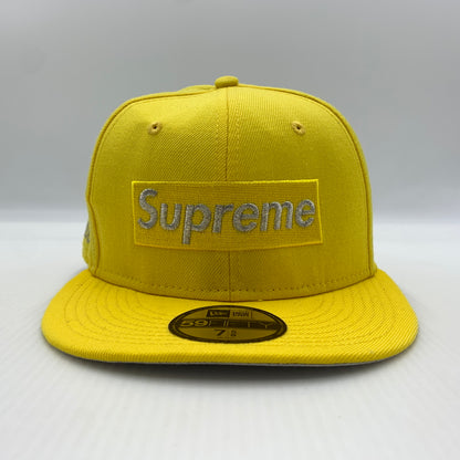 【中古品】【メンズ】 SUPREME シュプリーム × NEW ERA ニューエラ 別注コラボ 20SS ＄1M METALLIC BOX LOGO CAP ミリオンダラー メタリック ボックスロゴ キャップ 帽子 149-260730-yo-01-tei サイズ：７ 5/8 カラー：イエロー 万代Net店