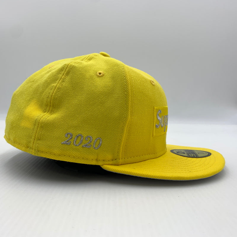 【中古品】【メンズ】 SUPREME シュプリーム × NEW ERA ニューエラ 別注コラボ 20SS ＄1M METALLIC BOX LOGO CAP ミリオンダラー メタリック ボックスロゴ キャップ 帽子 149-260730-yo-01-tei サイズ：７ 5/8 カラー：イエロー 万代Net店