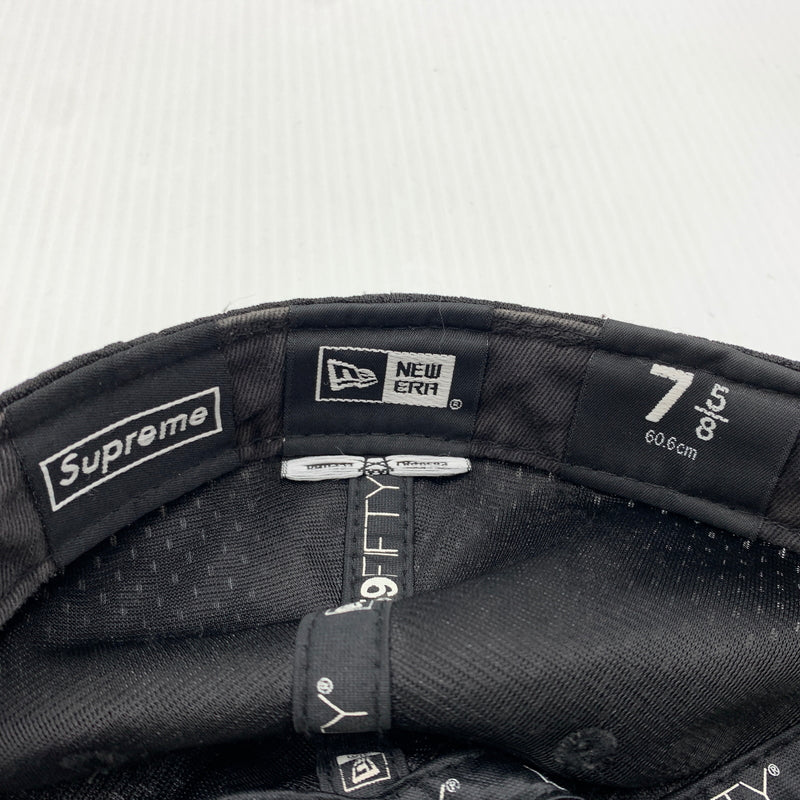 【中古品】【メンズ】 SUPREME シュプリーム × NEW ERA ニューエラ 別注コラボ 18SS MESH BOX LOGO CAP メッシュ ボックスロゴ キャップ 帽子 149-260730-yo-02-tei サイズ：７ 5/8 カラー：ブラック 万代Net店