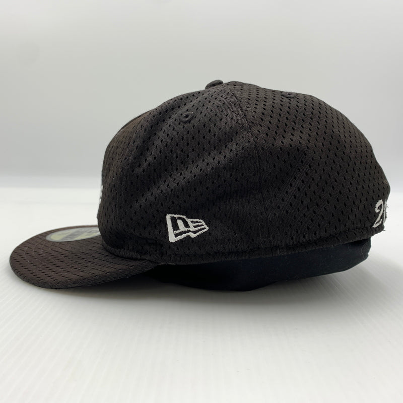 【中古品】【メンズ】 SUPREME シュプリーム × NEW ERA ニューエラ 別注コラボ 18SS MESH BOX LOGO CAP メッシュ ボックスロゴ キャップ 帽子 149-260730-yo-02-tei サイズ：７ 5/8 カラー：ブラック 万代Net店