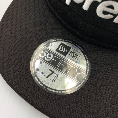 【中古品】【メンズ】 SUPREME シュプリーム × NEW ERA ニューエラ 別注コラボ 18SS MESH BOX LOGO CAP メッシュ ボックスロゴ キャップ 帽子 149-260730-yo-02-tei サイズ：７ 5/8 カラー：ブラック 万代Net店