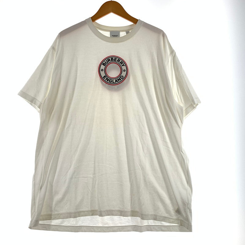 【現状渡し品】【メンズ】 BURBERRY バーバリー ARCHWAY CIRCLE LOGO TEE アーチウェイ サークルロゴ Tシャツ 半袖 トップス 141-260713-yo-12-tei サイズ：XL カラー：ホワイト 万代Net店