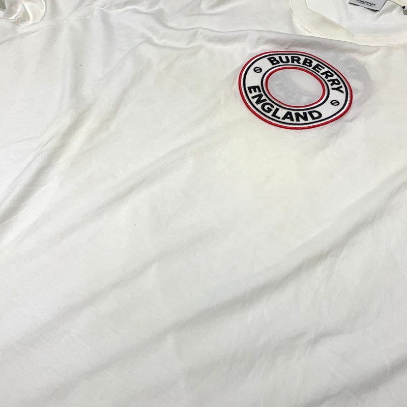 【現状渡し品】【メンズ】 BURBERRY バーバリー ARCHWAY CIRCLE LOGO TEE アーチウェイ サークルロゴ Tシャツ 半袖 トップス 141-260713-yo-12-tei サイズ：XL カラー：ホワイト 万代Net店