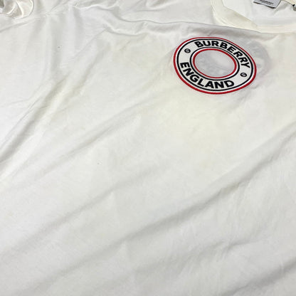 【現状渡し品】【メンズ】 BURBERRY バーバリー ARCHWAY CIRCLE LOGO TEE アーチウェイ サークルロゴ Tシャツ 半袖 トップス 141-260713-yo-12-tei サイズ：XL カラー：ホワイト 万代Net店