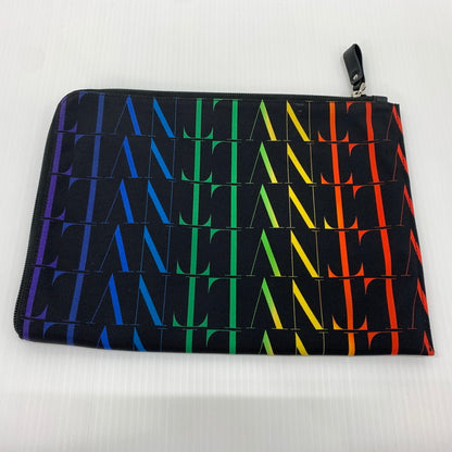 【中古品】【メンズ】 Valentino ヴァレンチノ RAINBOW LOGO CRUTCH BAG レインボー ロゴ クラッチバッグ カバン セカンドバッグ 180-260714-ko-10-tei カラー：ブラック/マルチ 万代Net店