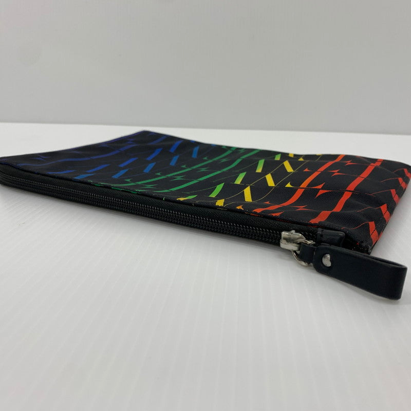 【中古品】【メンズ】 Valentino ヴァレンチノ RAINBOW LOGO CRUTCH BAG レインボー ロゴ クラッチバッグ カバン セカンドバッグ 180-260714-ko-10-tei カラー：ブラック/マルチ 万代Net店