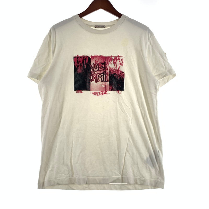 【中古品】【メンズ】 MONCLER モンクレール MAGLIA T-SHIRT F10918C72210 8390T マグリア Tシャツ 半袖 トップス 141-260713-yo-13-tei サイズ：XL カラー：ホワイト 万代Net店