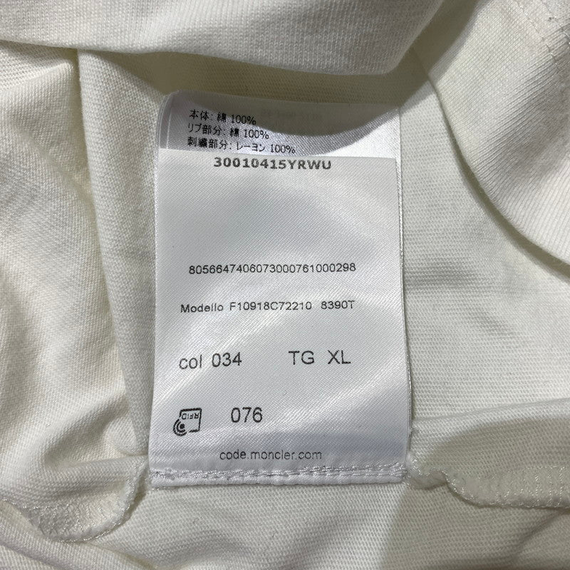 【中古品】【メンズ】 MONCLER モンクレール MAGLIA T-SHIRT F10918C72210 8390T マグリア Tシャツ 半袖 トップス 141-260713-yo-13-tei サイズ：XL カラー：ホワイト 万代Net店