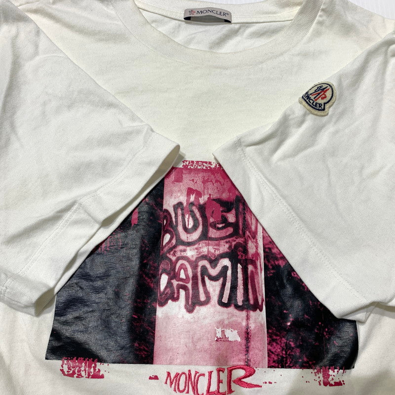 【中古品】【メンズ】 MONCLER モンクレール MAGLIA T-SHIRT F10918C72210 8390T マグリア Tシャツ 半袖 トップス 141-260713-yo-13-tei サイズ：XL カラー：ホワイト 万代Net店