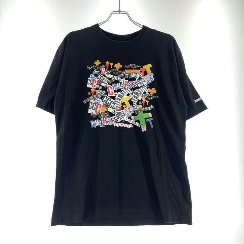 【中古品】【メンズ】 NEIGHBORHOOD ネイバーフッド × THE TIMERS . ザ・タイマーズ 別注 コラボ TEE SS Tシャツ ショートスリーブ 半袖 トップス 142-260713-yo-07-tei サイズ：M カラー：ブラック 万代Net店