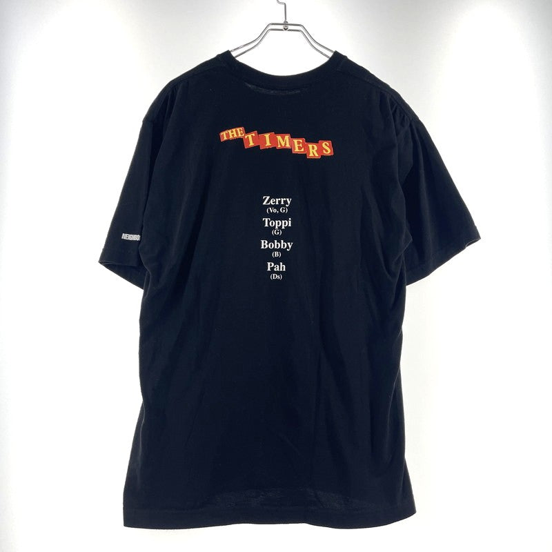 【中古品】【メンズ】 NEIGHBORHOOD ネイバーフッド × THE TIMERS . ザ・タイマーズ 別注 コラボ TEE SS Tシャツ ショートスリーブ 半袖 トップス 142-260713-yo-07-tei サイズ：M カラー：ブラック 万代Net店