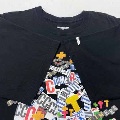 【中古品】【メンズ】 NEIGHBORHOOD ネイバーフッド × THE TIMERS . ザ・タイマーズ 別注 コラボ TEE SS Tシャツ ショートスリーブ 半袖 トップス 142-260713-yo-07-tei サイズ：M カラー：ブラック 万代Net店