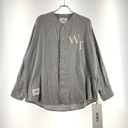 【中古品】【メンズ】 WTAPS ダブルタップス 23SS LEAGUE LS COTTON BASEBALL SHIRT 231TQDT-SHM07 リーグ ロングスリーブ コットン ベースボールシャツ 長袖 トップス 142-260713-yo-10-tei サイズ：01 カラー：グレー 万代Net店