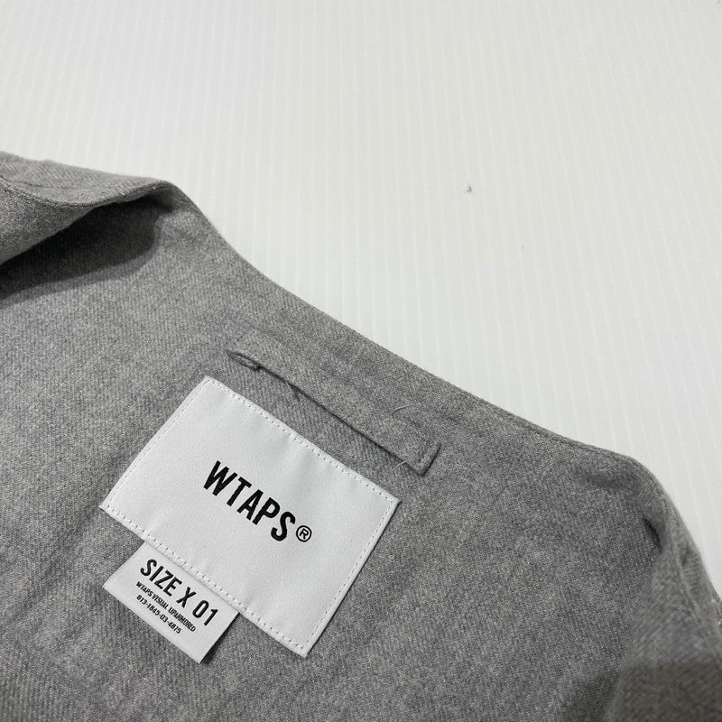 【中古品】【メンズ】 WTAPS ダブルタップス 23SS LEAGUE LS COTTON BASEBALL SHIRT 231TQDT-SHM07 リーグ ロングスリーブ コットン ベースボールシャツ 長袖 トップス 142-260713-yo-10-tei サイズ：01 カラー：グレー 万代Net店