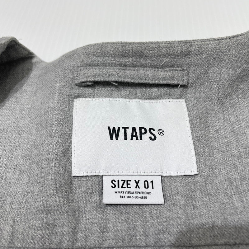 【中古品】【メンズ】 WTAPS ダブルタップス 23SS LEAGUE LS COTTON BASEBALL SHIRT 231TQDT-SHM07 リーグ ロングスリーブ コットン ベースボールシャツ 長袖 トップス 142-260713-yo-10-tei サイズ：01 カラー：グレー 万代Net店
