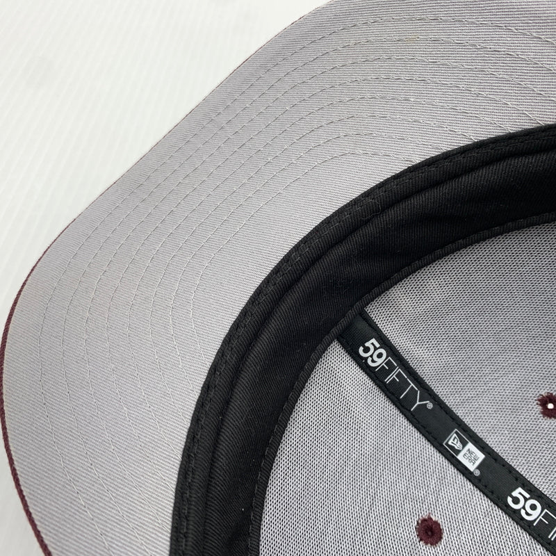 【中古品】【メンズ】 WTAPS ダブルタップス × NEW ERA ニューエラ 別注コラボ 59FIFTY LOW PROFILE CAP POLY TWILL 242NENED-HT02 ロー プロファイル キャップ 帽子 185-260730-yo-13-tei サイズ：７ 3/8 カラー：マルーン 万代Net店