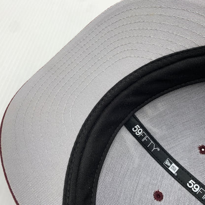 【中古品】【メンズ】 WTAPS ダブルタップス × NEW ERA ニューエラ 別注コラボ 59FIFTY LOW PROFILE CAP POLY TWILL 242NENED-HT02 ロー プロファイル キャップ 帽子 185-260730-yo-13-tei サイズ：７ 3/8 カラー：マルーン 万代Net店
