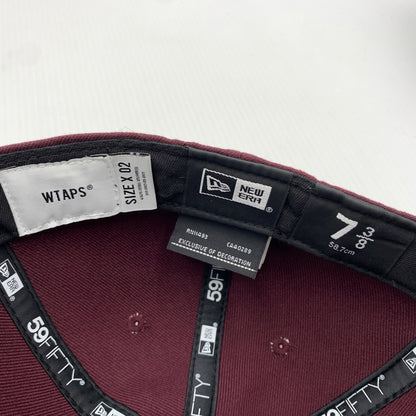 【中古品】【メンズ】 WTAPS ダブルタップス × NEW ERA ニューエラ 別注コラボ 59FIFTY LOW PROFILE CAP POLY TWILL 242NENED-HT02 ロー プロファイル キャップ 帽子 185-260730-yo-13-tei サイズ：７ 3/8 カラー：マルーン 万代Net店