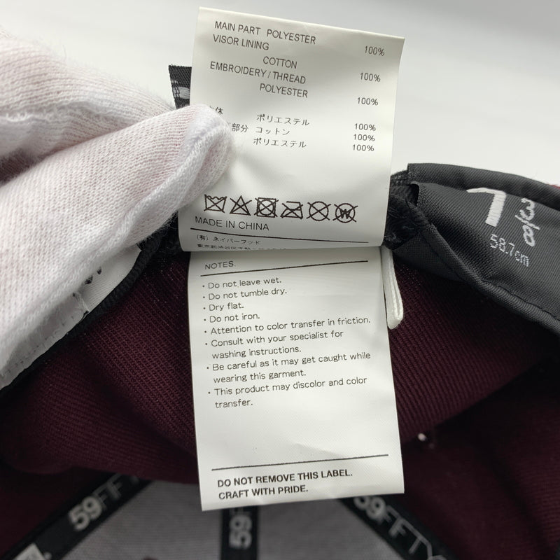 【中古品】【メンズ】 WTAPS ダブルタップス × NEW ERA ニューエラ 別注コラボ 59FIFTY LOW PROFILE CAP POLY TWILL 242NENED-HT02 ロー プロファイル キャップ 帽子 185-260730-yo-13-tei サイズ：７ 3/8 カラー：マルーン 万代Net店
