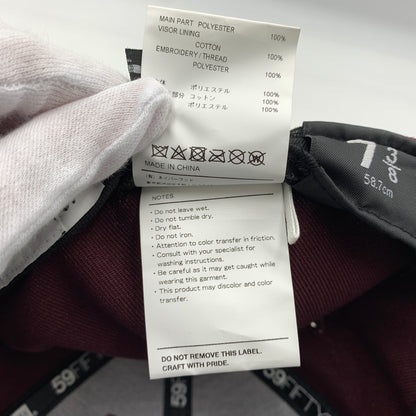 【中古品】【メンズ】 WTAPS ダブルタップス × NEW ERA ニューエラ 別注コラボ 59FIFTY LOW PROFILE CAP POLY TWILL 242NENED-HT02 ロー プロファイル キャップ 帽子 185-260730-yo-13-tei サイズ：７ 3/8 カラー：マルーン 万代Net店
