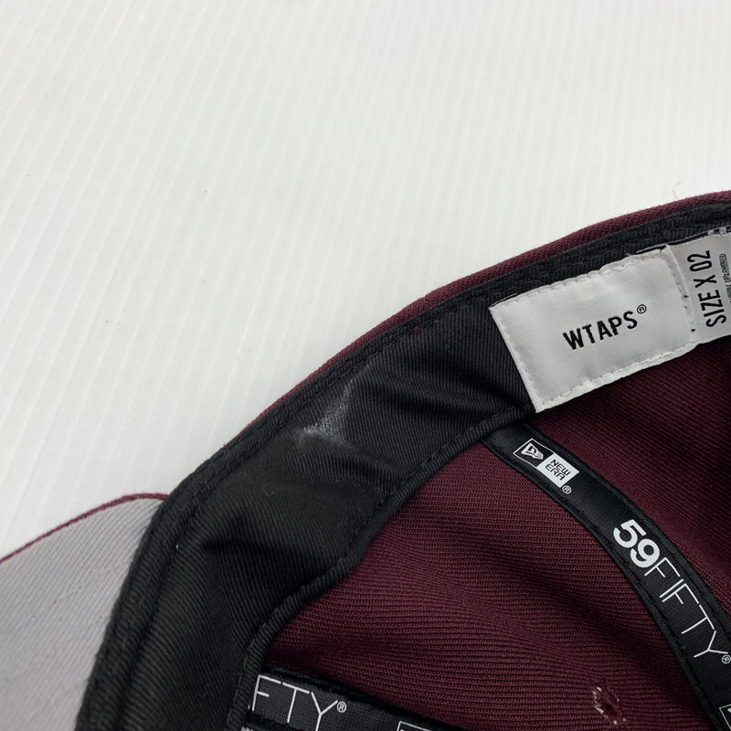 【中古品】【メンズ】 WTAPS ダブルタップス × NEW ERA ニューエラ 別注コラボ 59FIFTY LOW PROFILE CAP POLY TWILL 242NENED-HT02 ロー プロファイル キャップ 帽子 185-260730-yo-13-tei サイズ：７ 3/8 カラー：マルーン 万代Net店