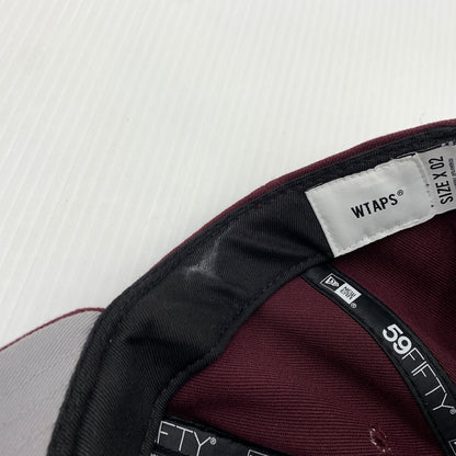 【中古品】【メンズ】 WTAPS ダブルタップス × NEW ERA ニューエラ 別注コラボ 59FIFTY LOW PROFILE CAP POLY TWILL 242NENED-HT02 ロー プロファイル キャップ 帽子 185-260730-yo-13-tei サイズ：７ 3/8 カラー：マルーン 万代Net店