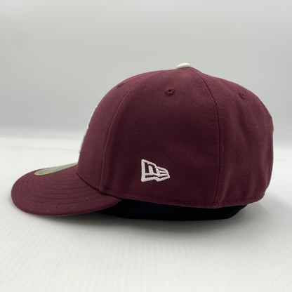 【中古品】【メンズ】 WTAPS ダブルタップス × NEW ERA ニューエラ 別注コラボ 59FIFTY LOW PROFILE CAP POLY TWILL 242NENED-HT02 ロー プロファイル キャップ 帽子 185-260730-yo-13-tei サイズ：７ 3/8 カラー：マルーン 万代Net店