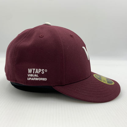 【中古品】【メンズ】 WTAPS ダブルタップス × NEW ERA ニューエラ 別注コラボ 59FIFTY LOW PROFILE CAP POLY TWILL 242NENED-HT02 ロー プロファイル キャップ 帽子 185-260730-yo-13-tei サイズ：７ 3/8 カラー：マルーン 万代Net店