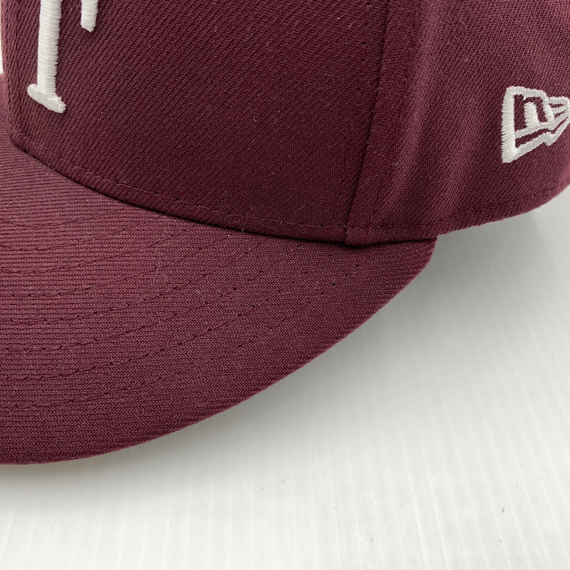 【中古品】【メンズ】 WTAPS ダブルタップス × NEW ERA ニューエラ 別注コラボ 59FIFTY LOW PROFILE CAP POLY TWILL 242NENED-HT02 ロー プロファイル キャップ 帽子 185-260730-yo-13-tei サイズ：７ 3/8 カラー：マルーン 万代Net店