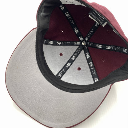 【中古品】【メンズ】 WTAPS ダブルタップス × NEW ERA ニューエラ 別注コラボ 59FIFTY LOW PROFILE CAP POLY TWILL 242NENED-HT02 ロー プロファイル キャップ 帽子 185-260730-yo-13-tei サイズ：７ 3/8 カラー：マルーン 万代Net店