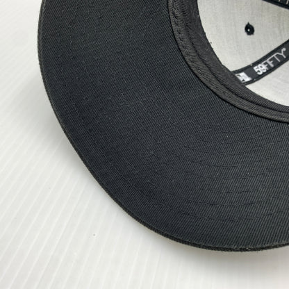 【中古品】【メンズ】 WTAPS ダブルタップス × NEW ERA ニューエラ 別注コラボ 59FIFTY LOW PROFILE CAP POLY. TWILL. NEWERA. LEAGUE ロー プロファイル キャップ 帽子 185-260730-yo-12-tei サイズ：７ 3/8 カラー：ブラック 万代Net店