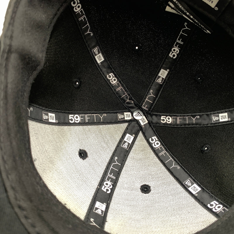 【中古品】【メンズ】 WTAPS ダブルタップス × NEW ERA ニューエラ 別注コラボ 59FIFTY LOW PROFILE CAP POLY. TWILL. NEWERA. LEAGUE ロー プロファイル キャップ 帽子 185-260730-yo-12-tei サイズ：７ 3/8 カラー：ブラック 万代Net店