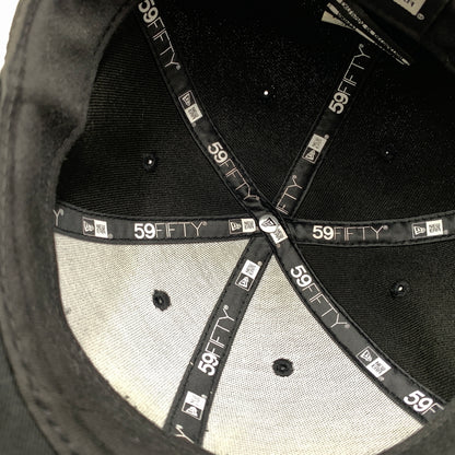 【中古品】【メンズ】 WTAPS ダブルタップス × NEW ERA ニューエラ 別注コラボ 59FIFTY LOW PROFILE CAP POLY. TWILL. NEWERA. LEAGUE ロー プロファイル キャップ 帽子 185-260730-yo-12-tei サイズ：７ 3/8 カラー：ブラック 万代Net店