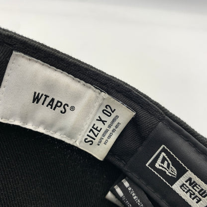 【中古品】【メンズ】 WTAPS ダブルタップス × NEW ERA ニューエラ 別注コラボ 59FIFTY LOW PROFILE CAP POLY. TWILL. NEWERA. LEAGUE ロー プロファイル キャップ 帽子 185-260730-yo-12-tei サイズ：７ 3/8 カラー：ブラック 万代Net店